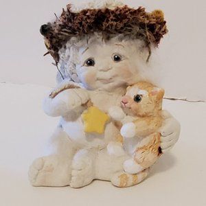 Cast Art Angel Holding a Kitten